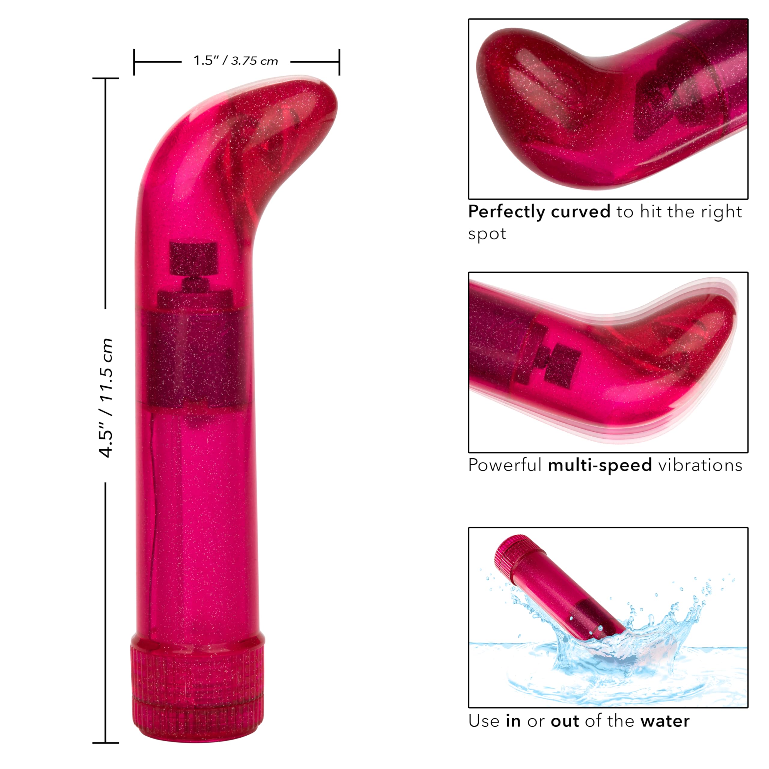 CalExotics Shane's World Sparkle G Vibes Pink: Glitter ABS G-Spot Massager