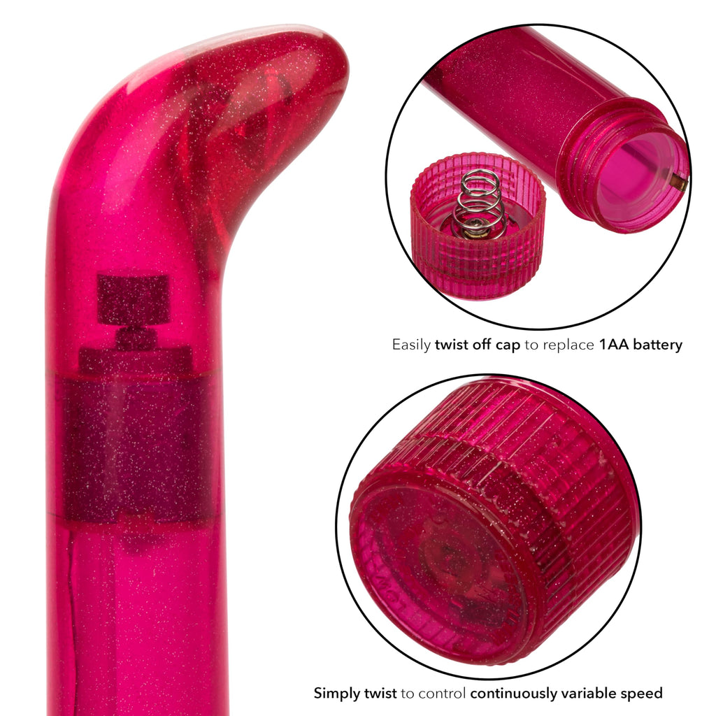 CalExotics Shane's World Sparkle G Vibes Pink: Glitter ABS G-Spot Massager
