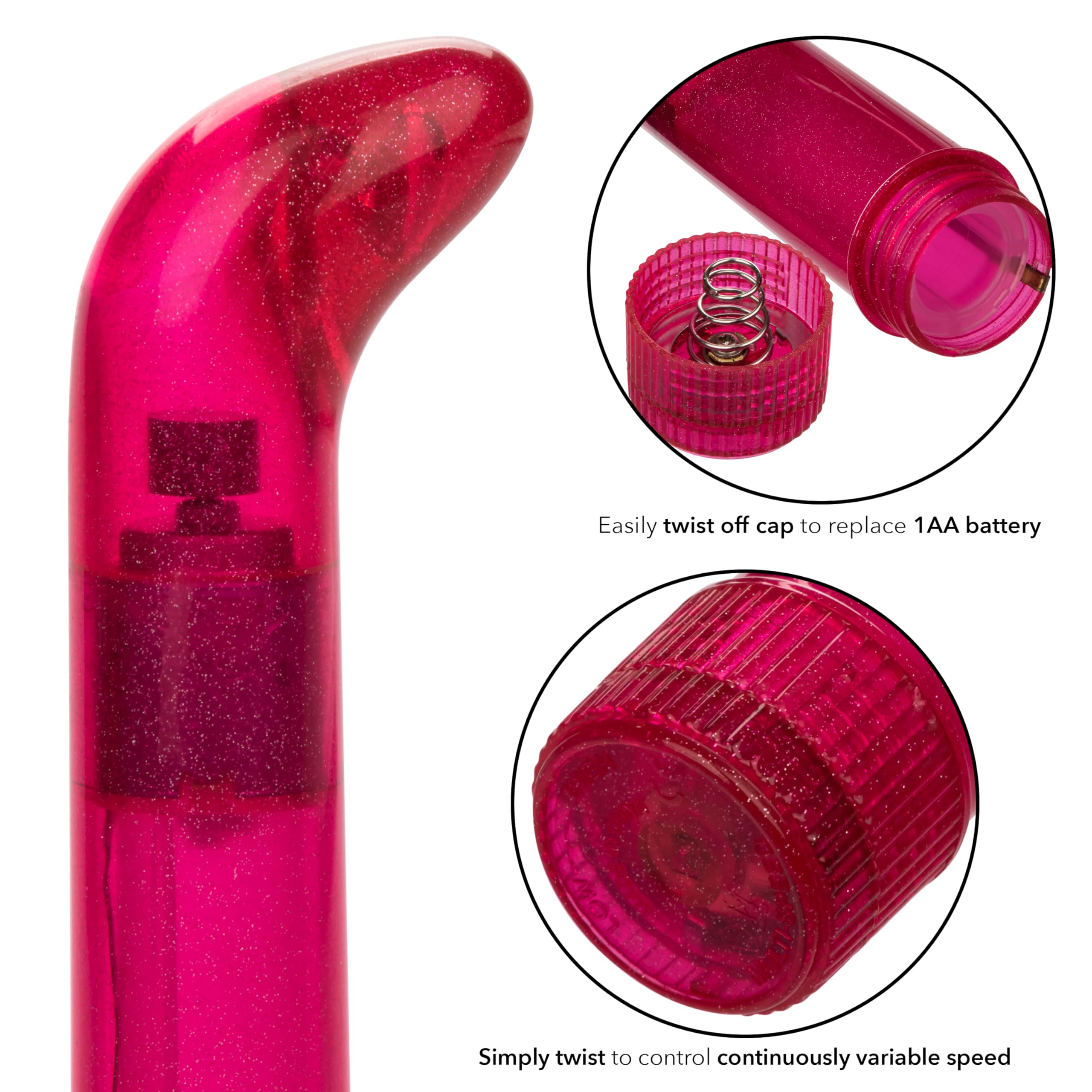 CalExotics Shane's World Sparkle G Vibes Pink: Glitter ABS G-Spot Massager