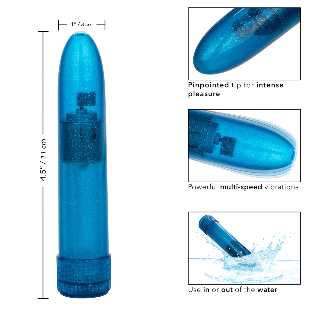 CalExotics Shane's World Sparkle Vibe - Blue Glitter Bullet Vibrator, Waterproof & Multi-Speed