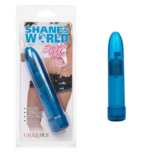 CalExotics Shane's World Sparkle Vibe - Blue Glitter Bullet Vibrator, Waterproof & Multi-Speed