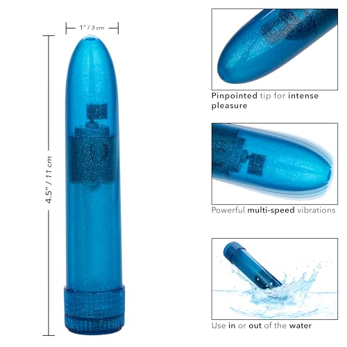CalExotics Shane's World Sparkle Vibe - Blue Glitter Bullet Vibrator, Waterproof & Multi-Speed