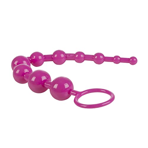CalExotics Shane’s World Starter Anal Pleasure Beads - Pink, Waterproof Graduated Beads with Retrieval Ring