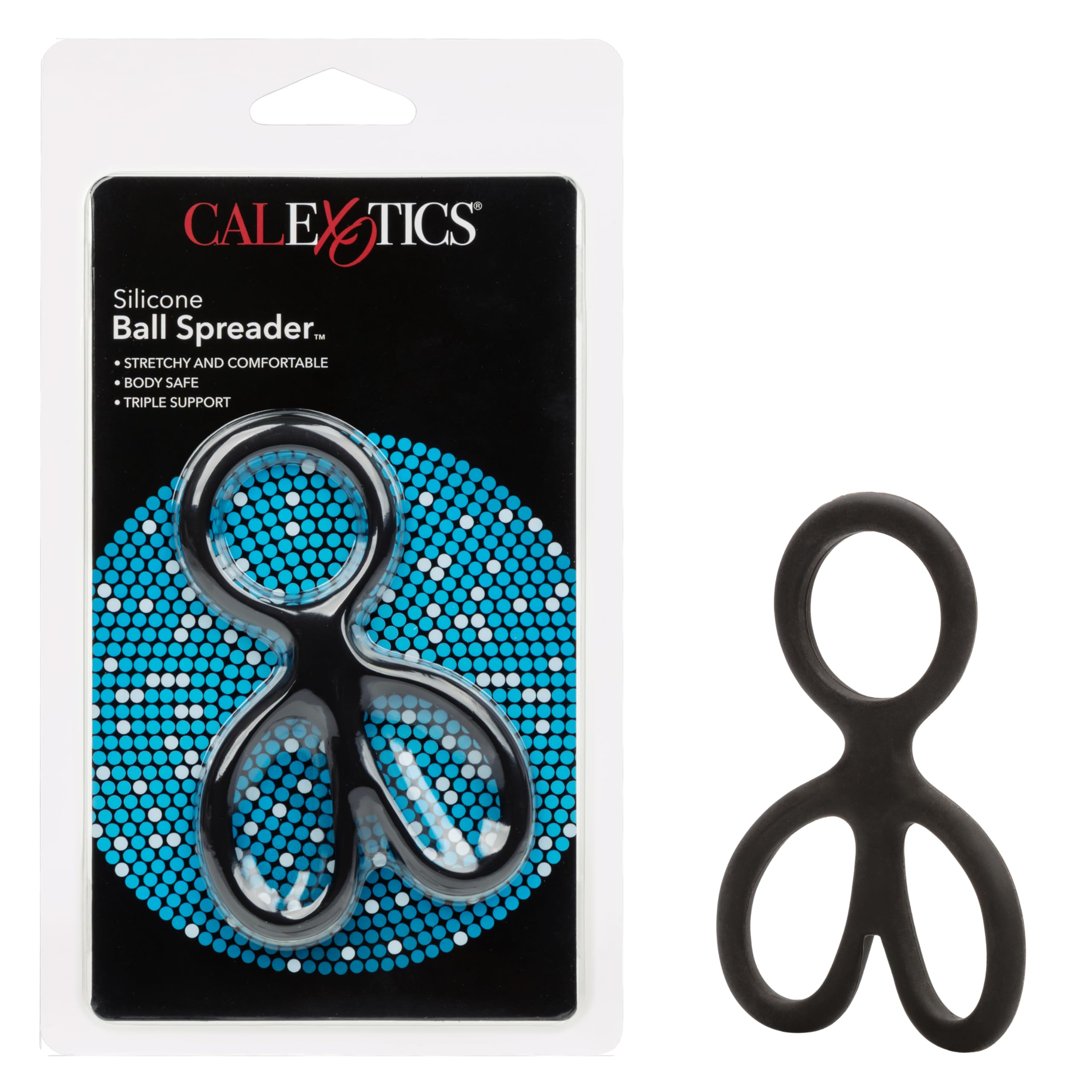 CalExotics Silicone Ball Spreader – Black, Stretchy & Supportive