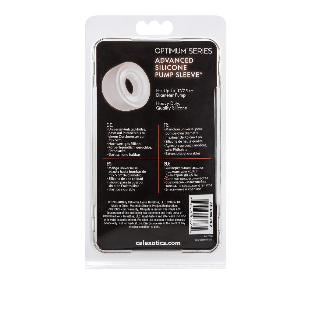 CalExotics Silicone Pump Sleeve – 3 Inch Comfort Ring for Male Penis Pumps – Clear