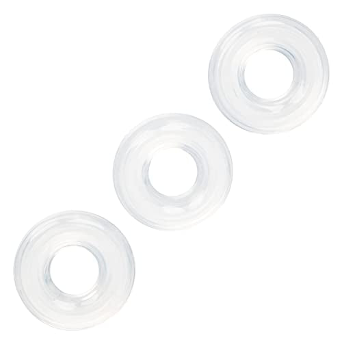 CalExotics Silicone Stacker Rings (Set of 3) – Clear, Adjustable Depth Control