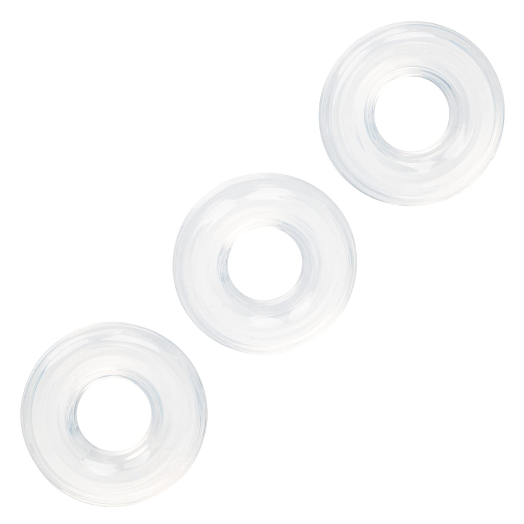 CalExotics Silicone Stacker Rings (Set of 3) – Clear, Adjustable Depth Control