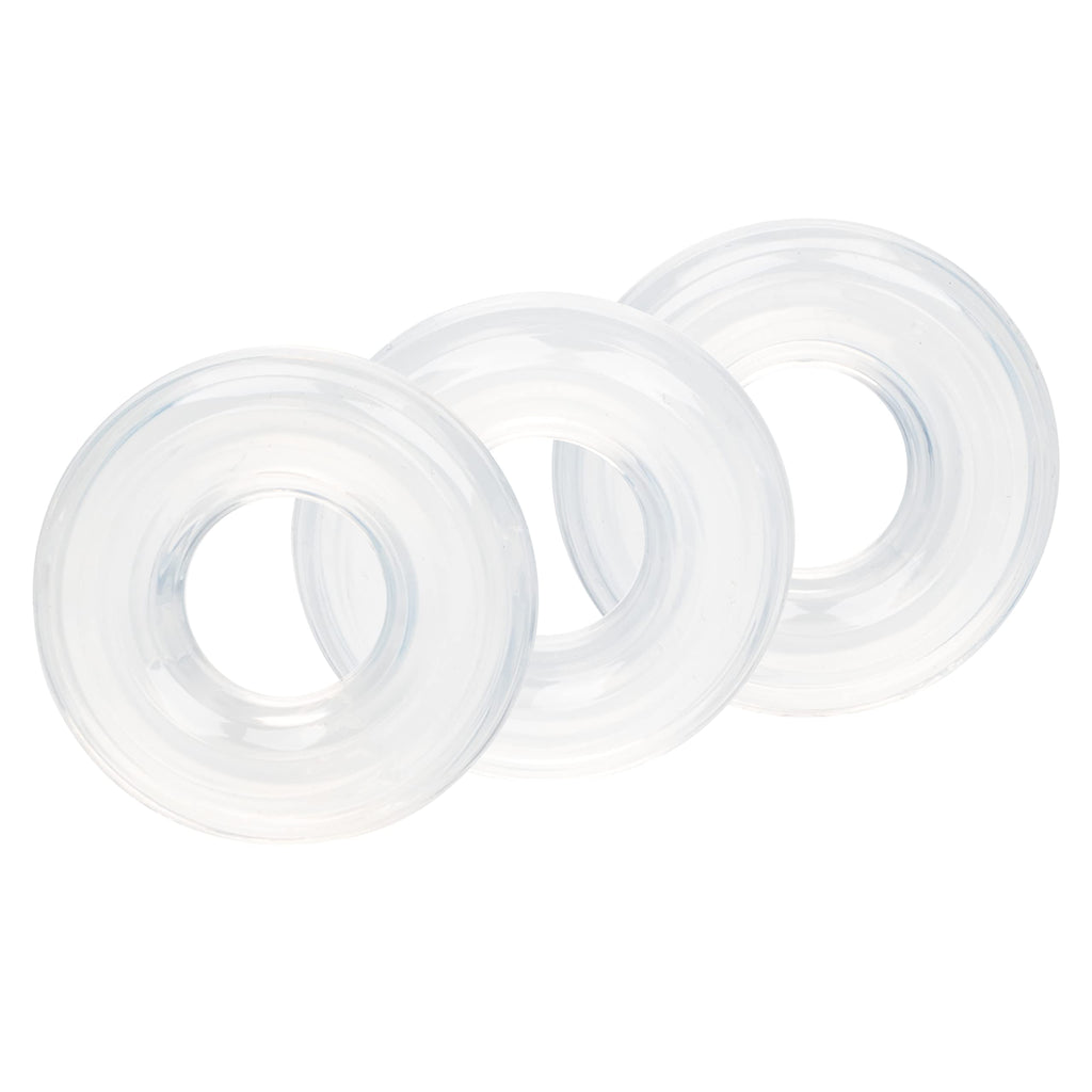 CalExotics Silicone Stacker Rings (Set of 3) – Clear, Adjustable Depth Control