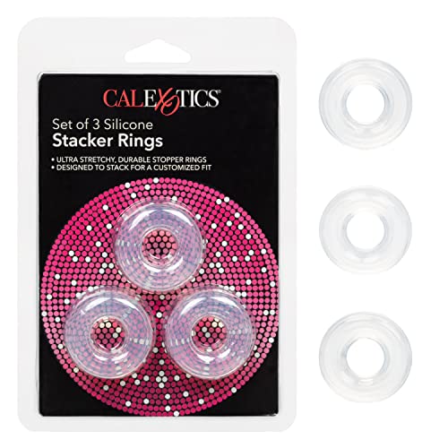 CalExotics Silicone Stacker Rings (Set of 3) – Clear, Adjustable Depth Control
