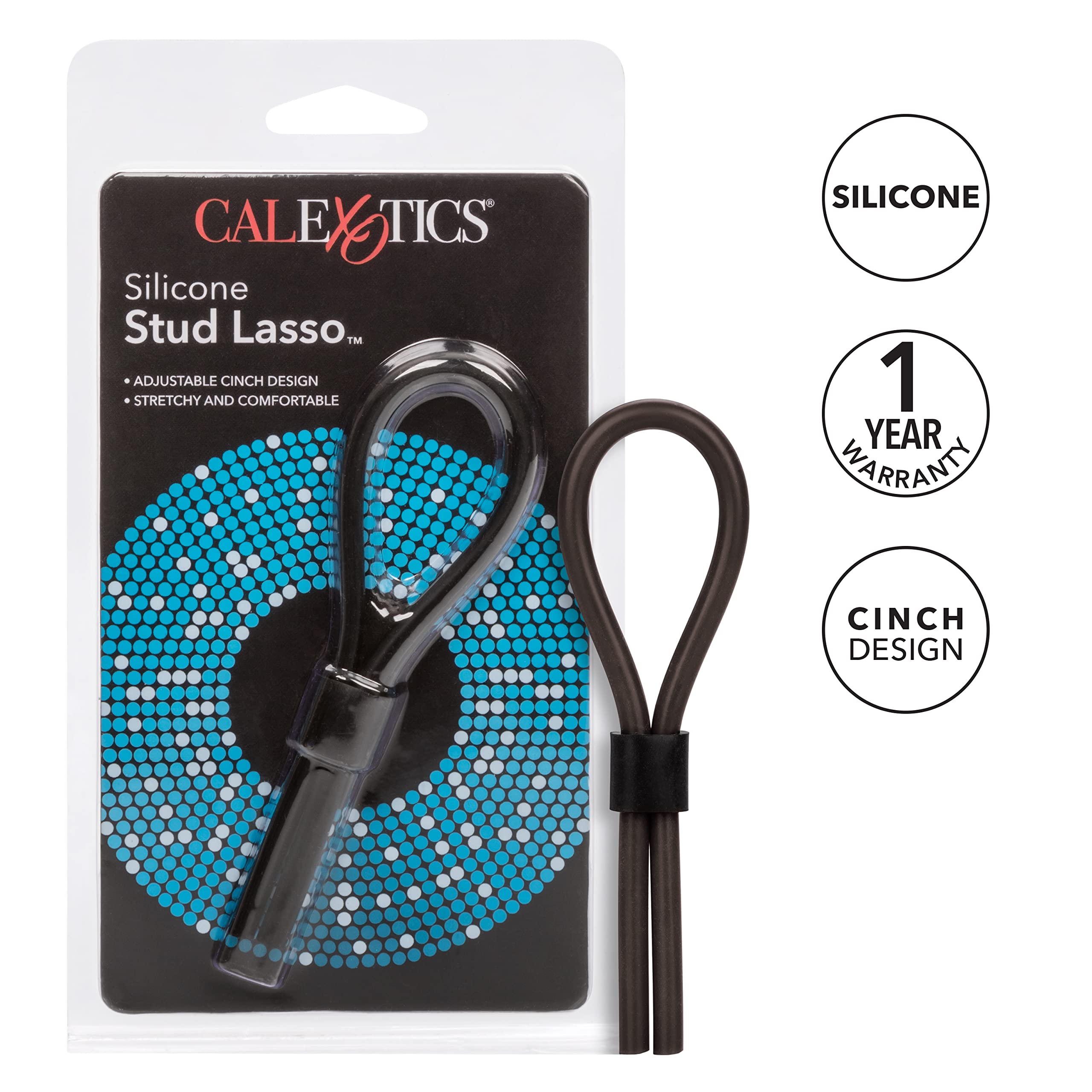 CalExotics Silicone Stud Lasso Rings – Adjustable Ergonomic Cock Ring for Enhanced Erection