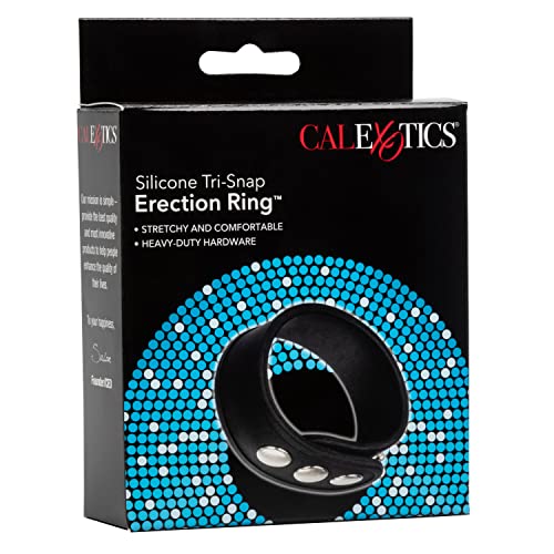 CalExotics Silicone Tri Snap Erection Ring – Black, Adjustable & Durable
