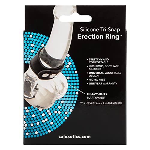 CalExotics Silicone Tri Snap Erection Ring – Black, Adjustable & Durable