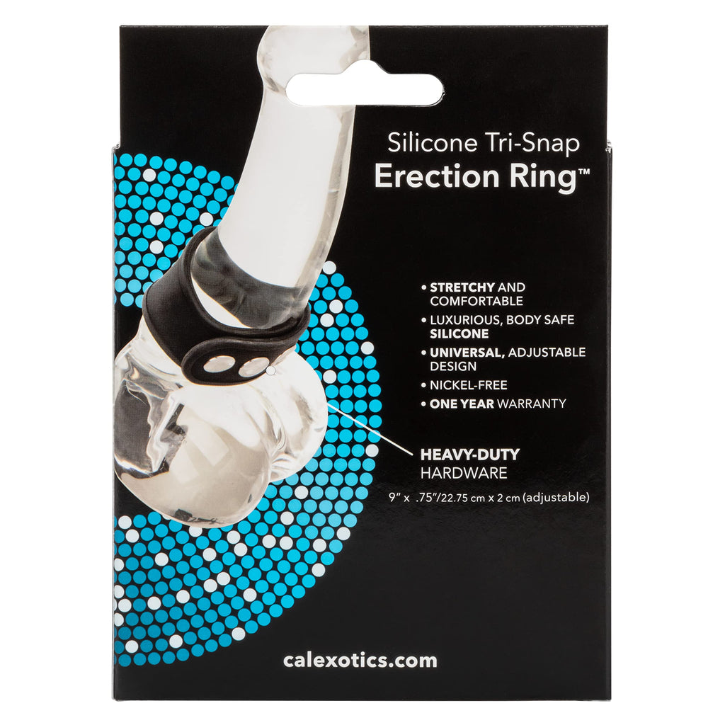 CalExotics Silicone Tri Snap Erection Ring – Black, Adjustable & Durable