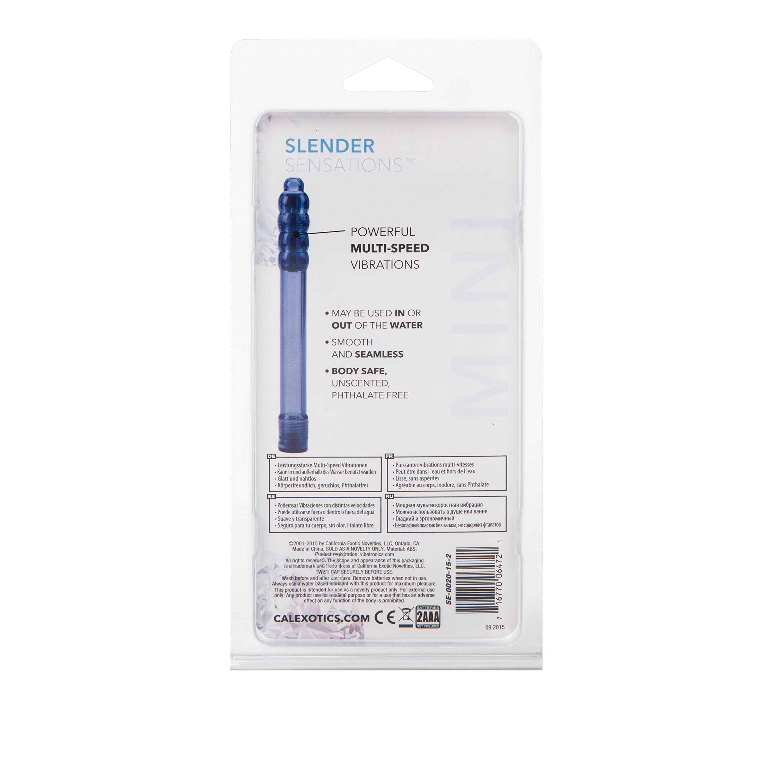 CalExotics Slender Sensations Vibrator – Ultra-Thin, Waterproof, Multi-Speed in Purple