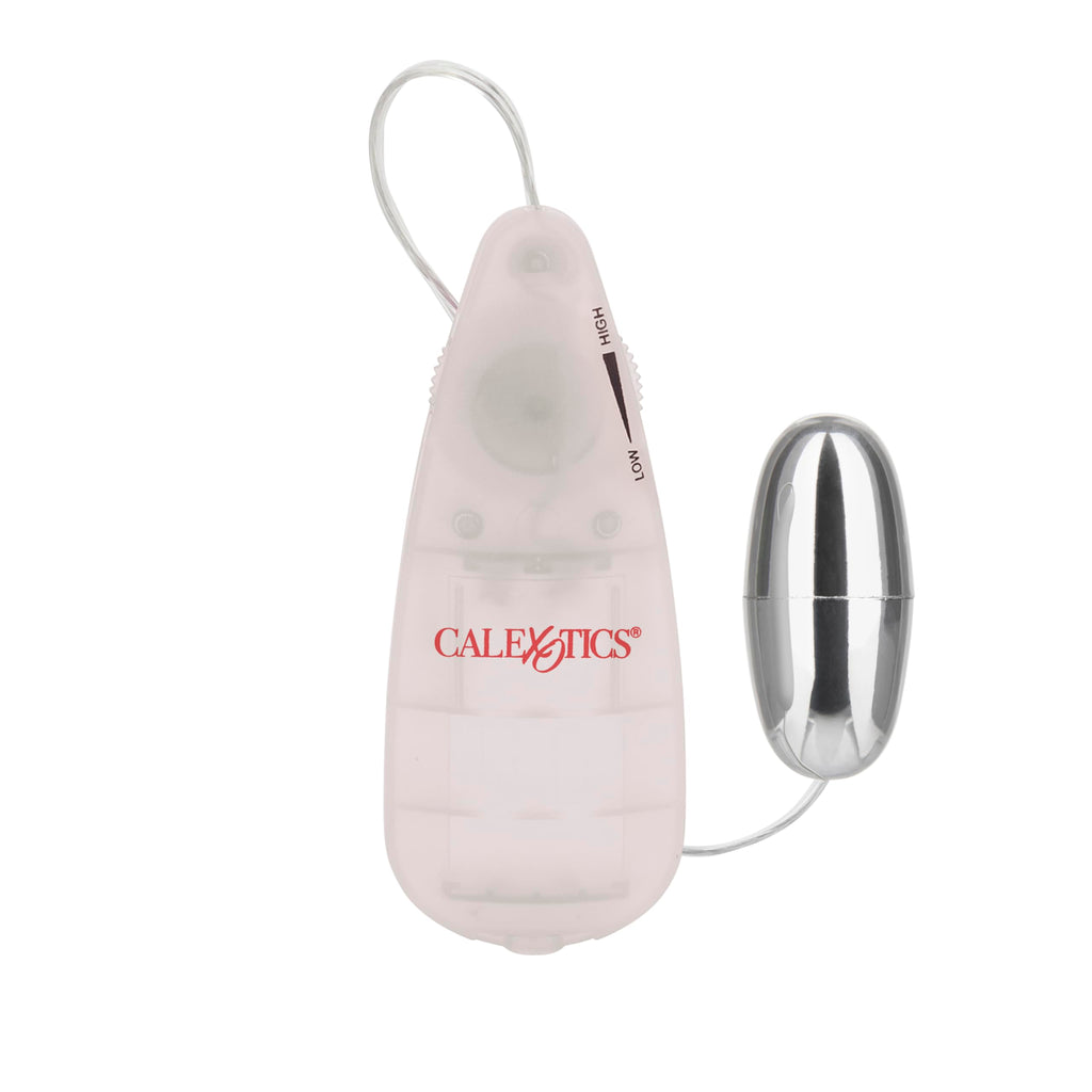 CalExotics Slim Teardrop Bullet Vibrator - Silver, ABS Plastic, Multi-Speed with Easy Slide Dial