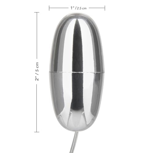 CalExotics Slim Teardrop Bullet Vibrator - Silver, ABS Plastic, Multi-Speed with Easy Slide Dial