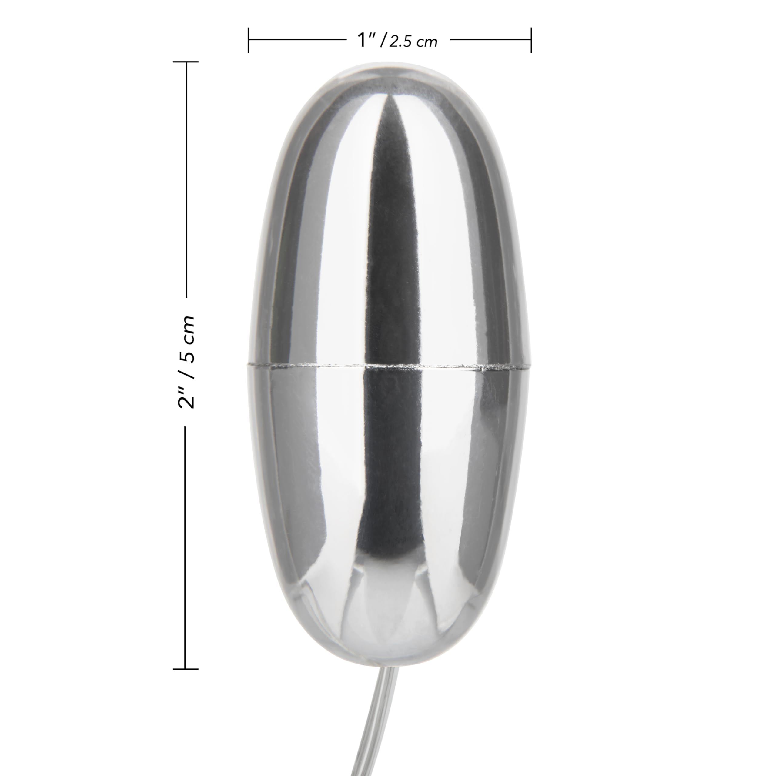 CalExotics Slim Teardrop Bullet Vibrator - Silver, ABS Plastic, Multi-Speed with Easy Slide Dial