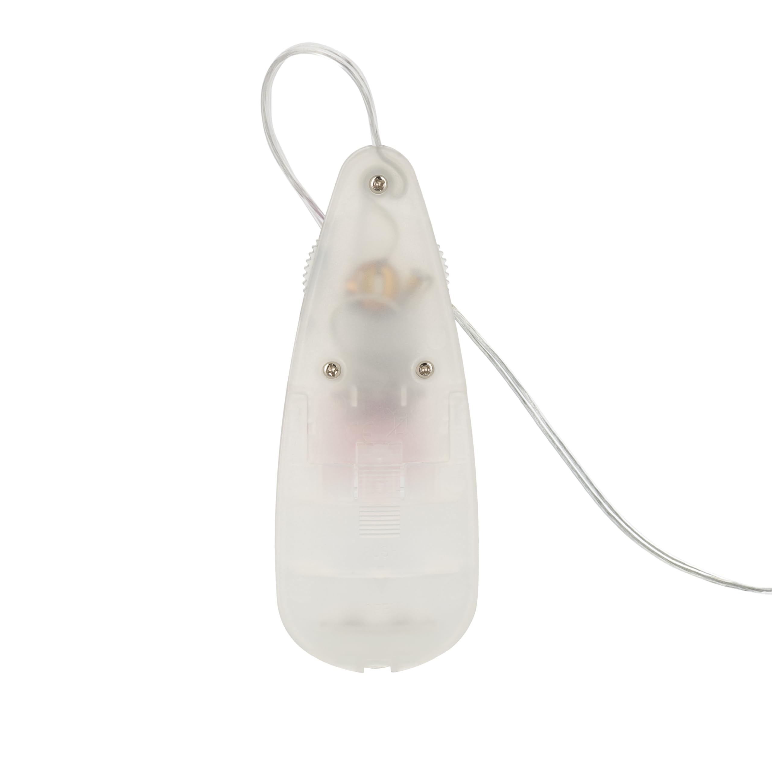 CalExotics Slim Teardrop Bullet Vibrator - Silver, ABS Plastic, Multi-Speed with Easy Slide Dial