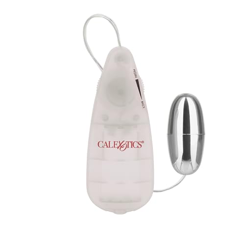 CalExotics Slim Teardrop Bullet Vibrator - Silver, ABS Plastic, Multi-Speed with Easy Slide Dial