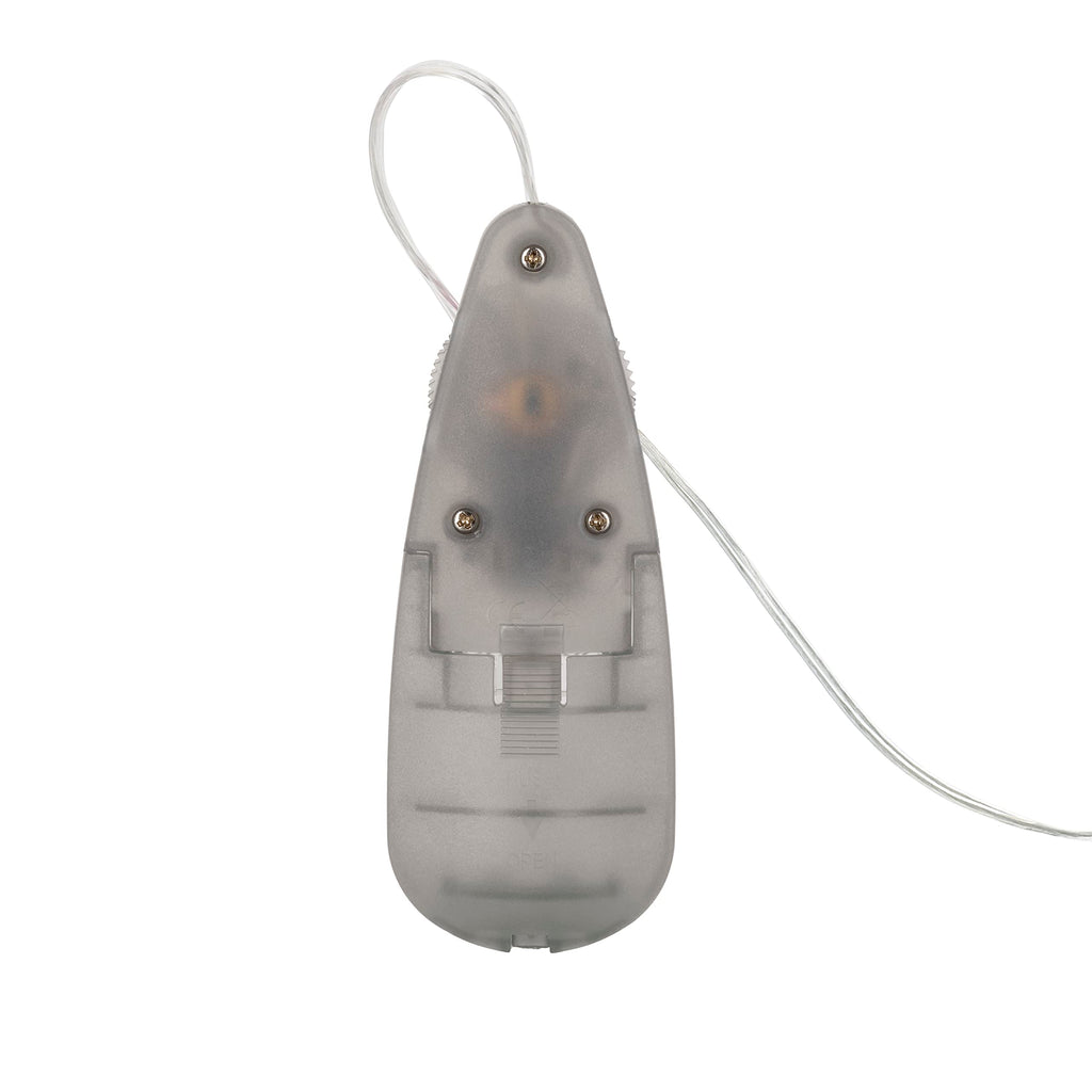 CalExotics Slim Teardrop Bullet Vibrator - Smoke, Multi-Speed Slide Dial Control