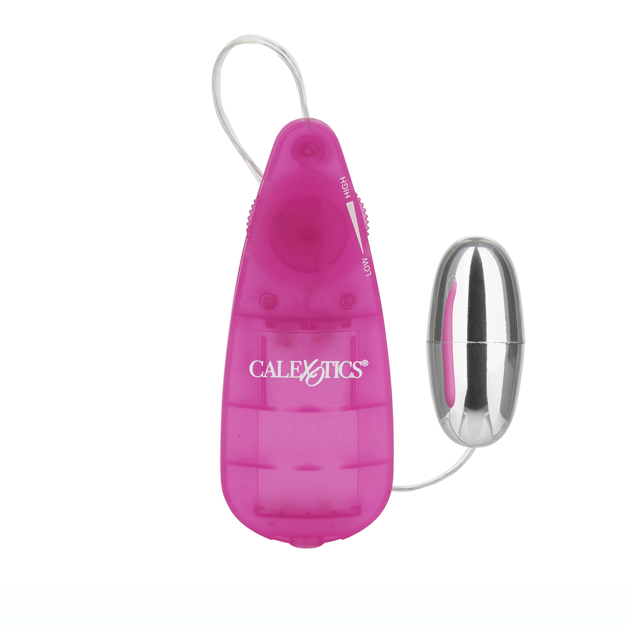 CalExotics Slim Teardrop Bullet Vibrator – Pink ABS, Multi-Speed Slider
