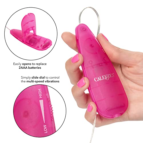CalExotics Slim Teardrop Bullet Vibrator – Pink ABS, Multi-Speed Slider