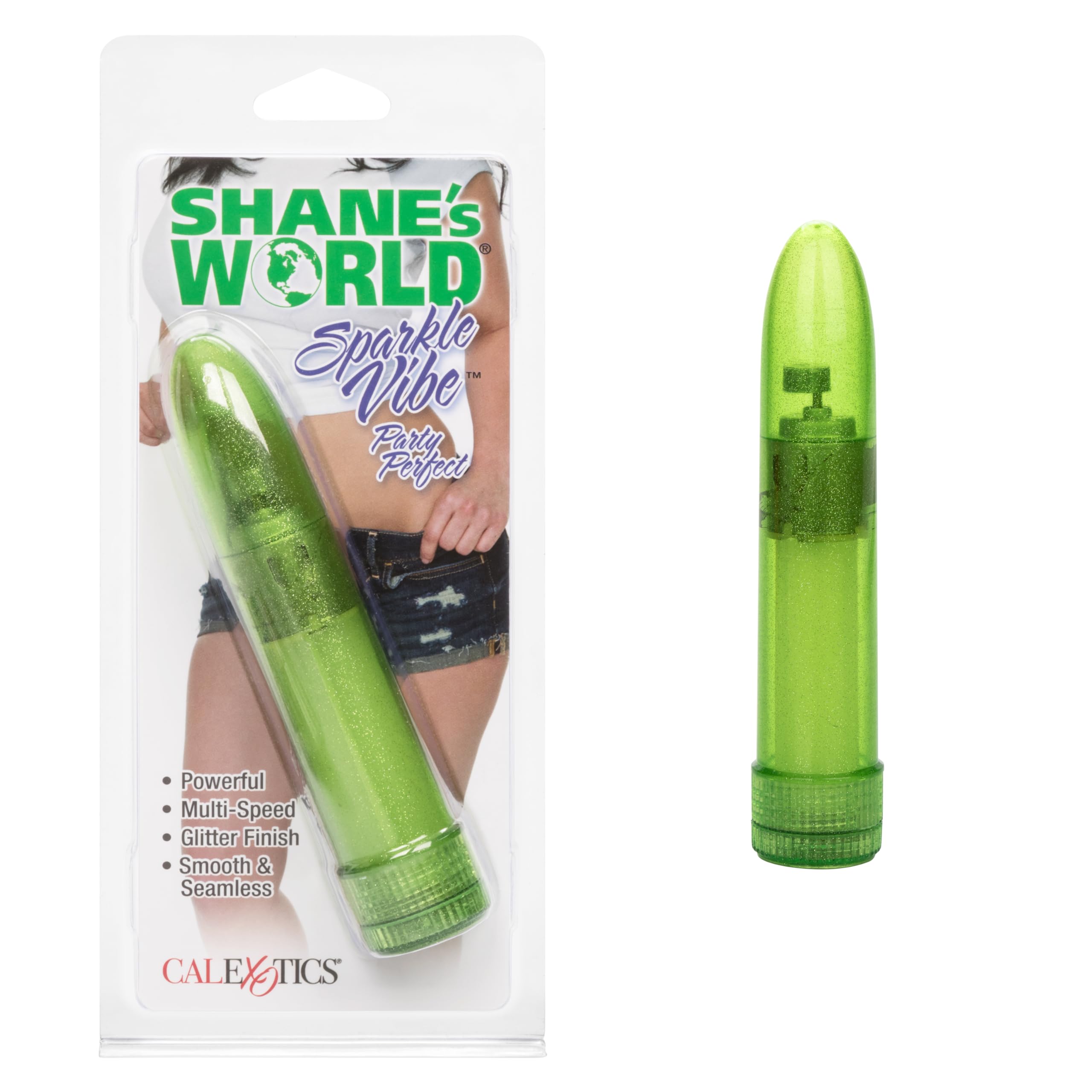 CalExotics Sparkle Vibe – Green Glitter, Multi-Speed Waterproof Vibrator