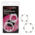 CalExotics Steel Beaded Silicone Ring Set – 2 Sizes for Fit and Stimulation