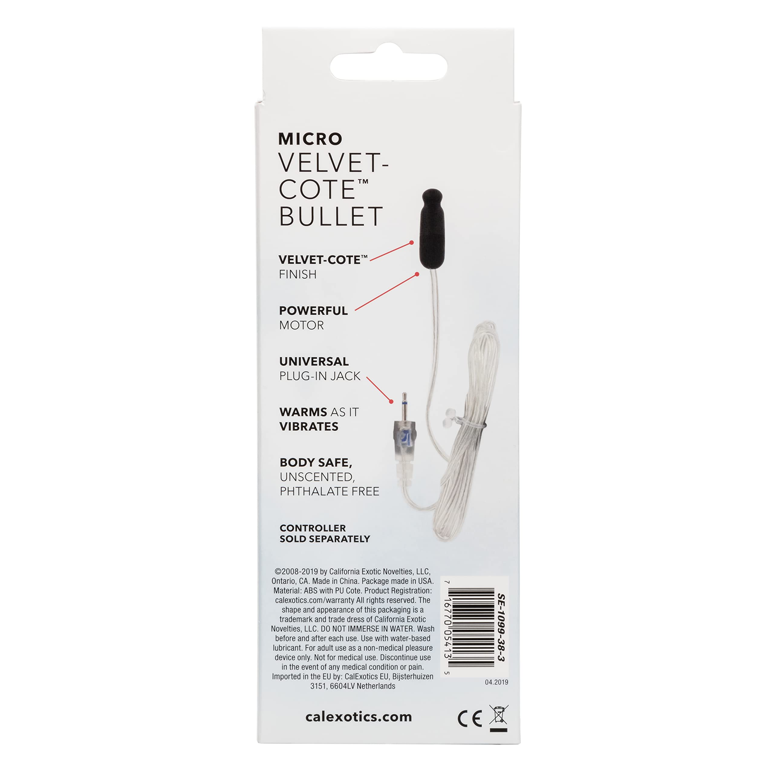 CalExotics Sterling Collection Velvet Micro Bullet Vibrator - 1 Inch