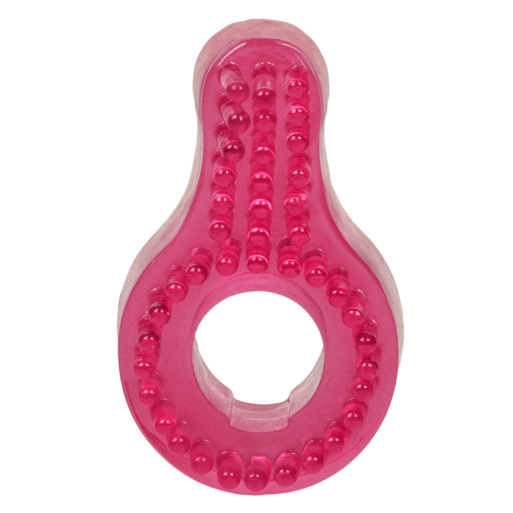 CalExotics Super Stretch Stimulator Sleeve – Noduled Pink Penis Ring with Ticklers