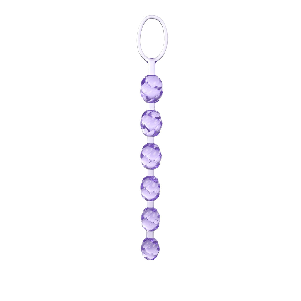 CalExotics Swirl Pleasure Beads – Purple Graduated Flexible Beads with Retrieval Ring