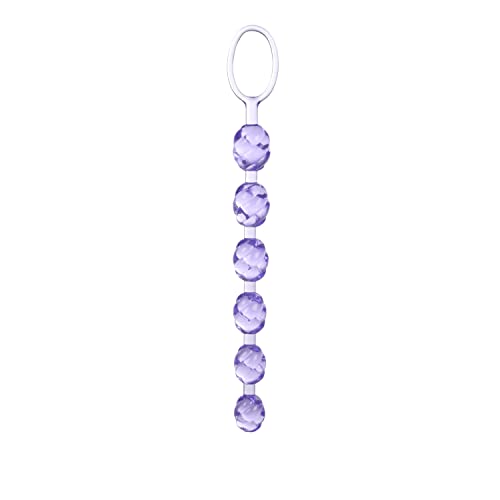 CalExotics Swirl Pleasure Beads – Purple Graduated Flexible Beads with Retrieval Ring