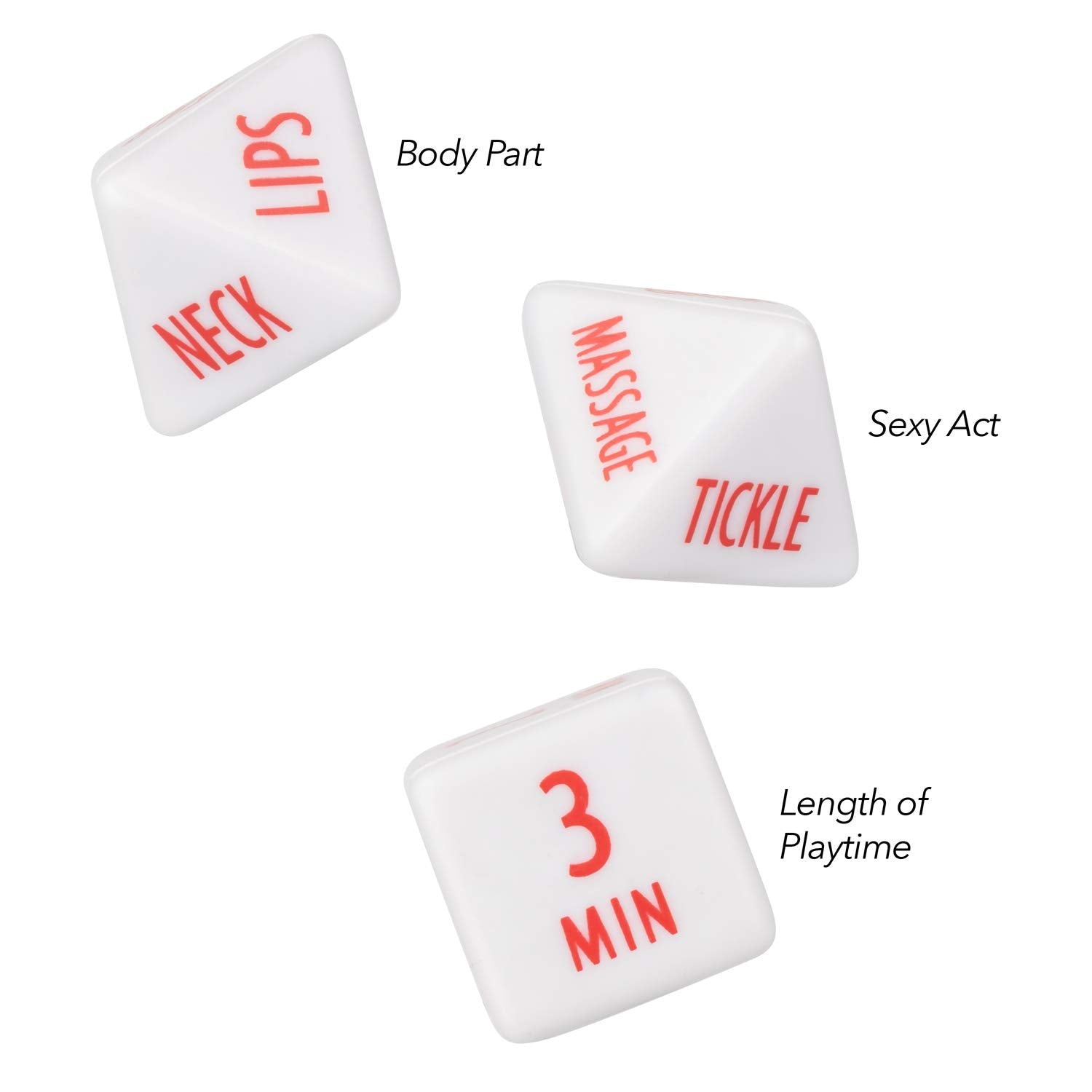 CalExotics Tempt & Tease Dice – 3-Dice Set for Playful Intimacy