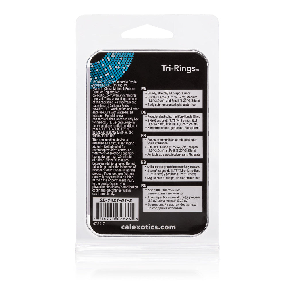 CalExotics Tri Rings Natural Cock Ring Set - 3 Silicone Rings in Flesh Tone