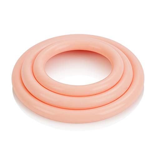 CalExotics Tri Rings Natural Cock Ring Set - 3 Silicone Rings in Flesh Tone