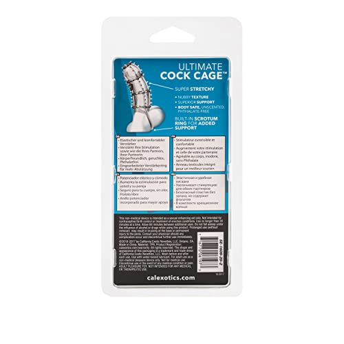 CalExotics Ultimate Cock Cage - Clear, Super-Stretchy with Scrotum Ring