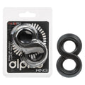 CalExotics Ultra-Soft Crazy 8 Dual Silicone Ring for Scrotum Support, Waterproof, Black
