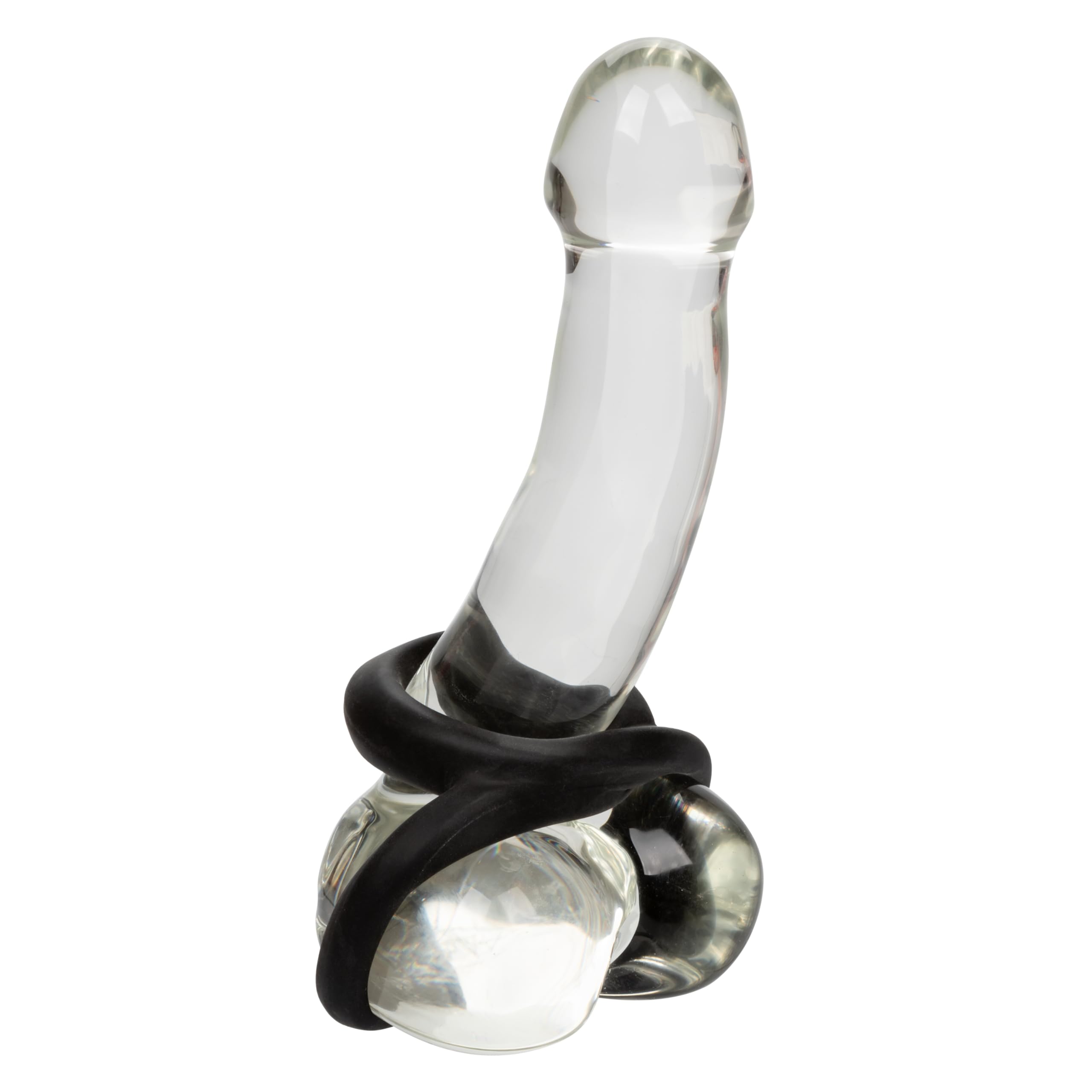 CalExotics Ultra-Soft Crazy 8 Dual Silicone Ring for Scrotum Support, Waterproof, Black