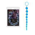 CalExotics X-10 Beads, Blue - Graduated Jelly Anal Beads with Retrieval Ring