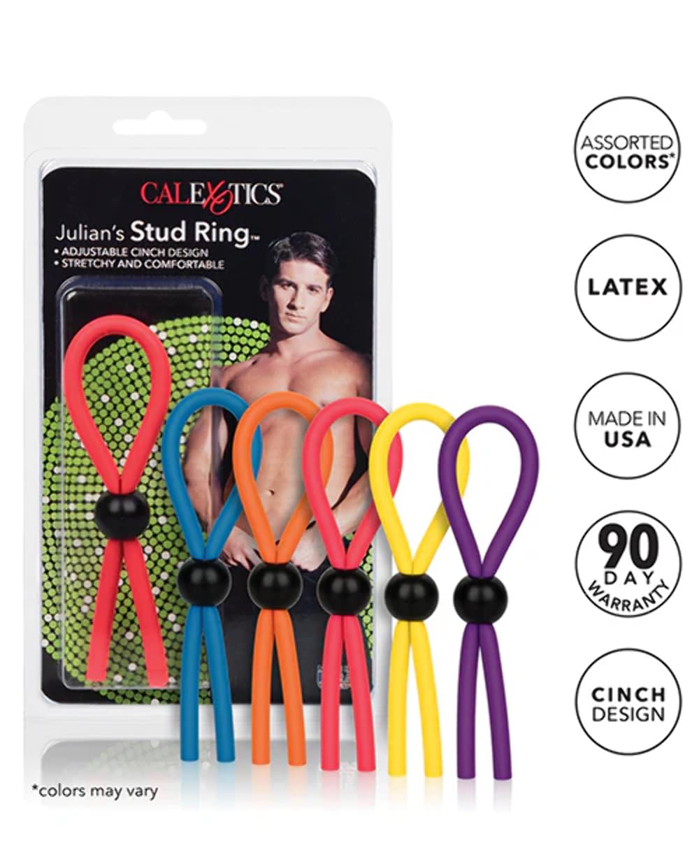 California Exotic Novelties Julians Stud Adjustable Ring – Clear Plastic Penis Ring for Custom Fit