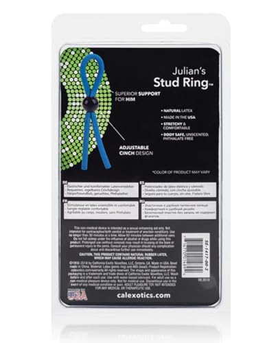 California Exotic Novelties Julians Stud Adjustable Ring – Clear Plastic Penis Ring for Custom Fit