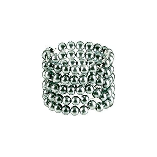 California Exotic Novelties Ultimate Stroker Beads – Phthalate-Free, Waterproof, with 5 Rows of Silver Pearl Beads