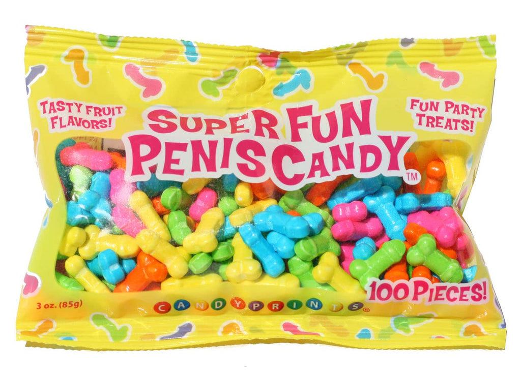 Candy Prints Super Fun Penis Candy – 3 oz Bag of Fruit-Flavored Penis-Shaped Candy (Approx. 100 Pieces)