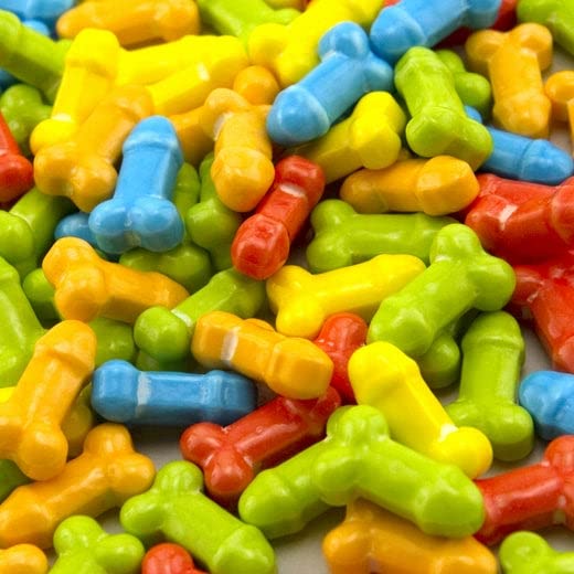 Candy Prints Super Fun Penis Candy – 3 oz Bag of Fruit-Flavored Penis-Shaped Candy (Approx. 100 Pieces)