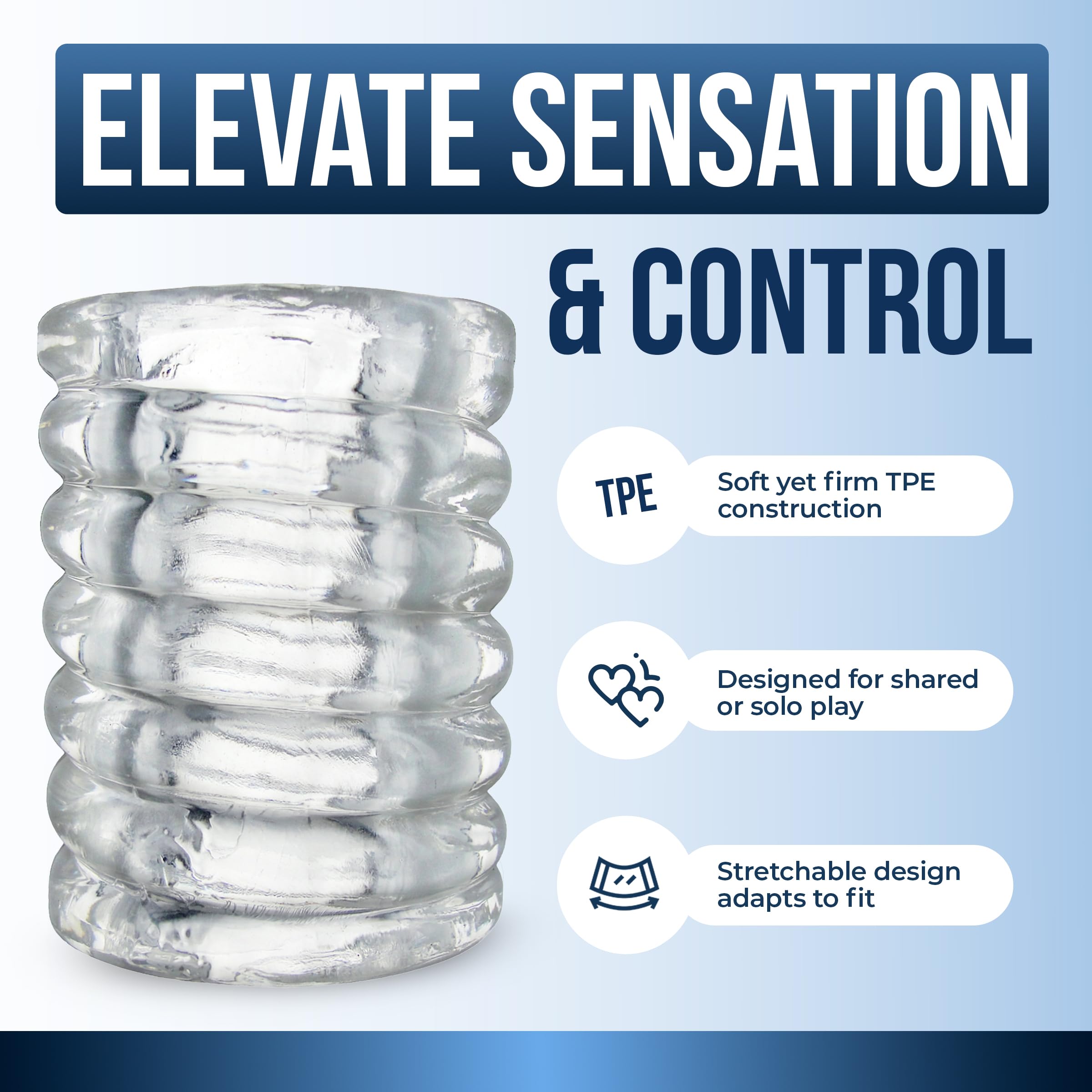 Clear Spiral Ball Stretcher by Trinity Vibes – Soft TPE Scrotum Stretcher