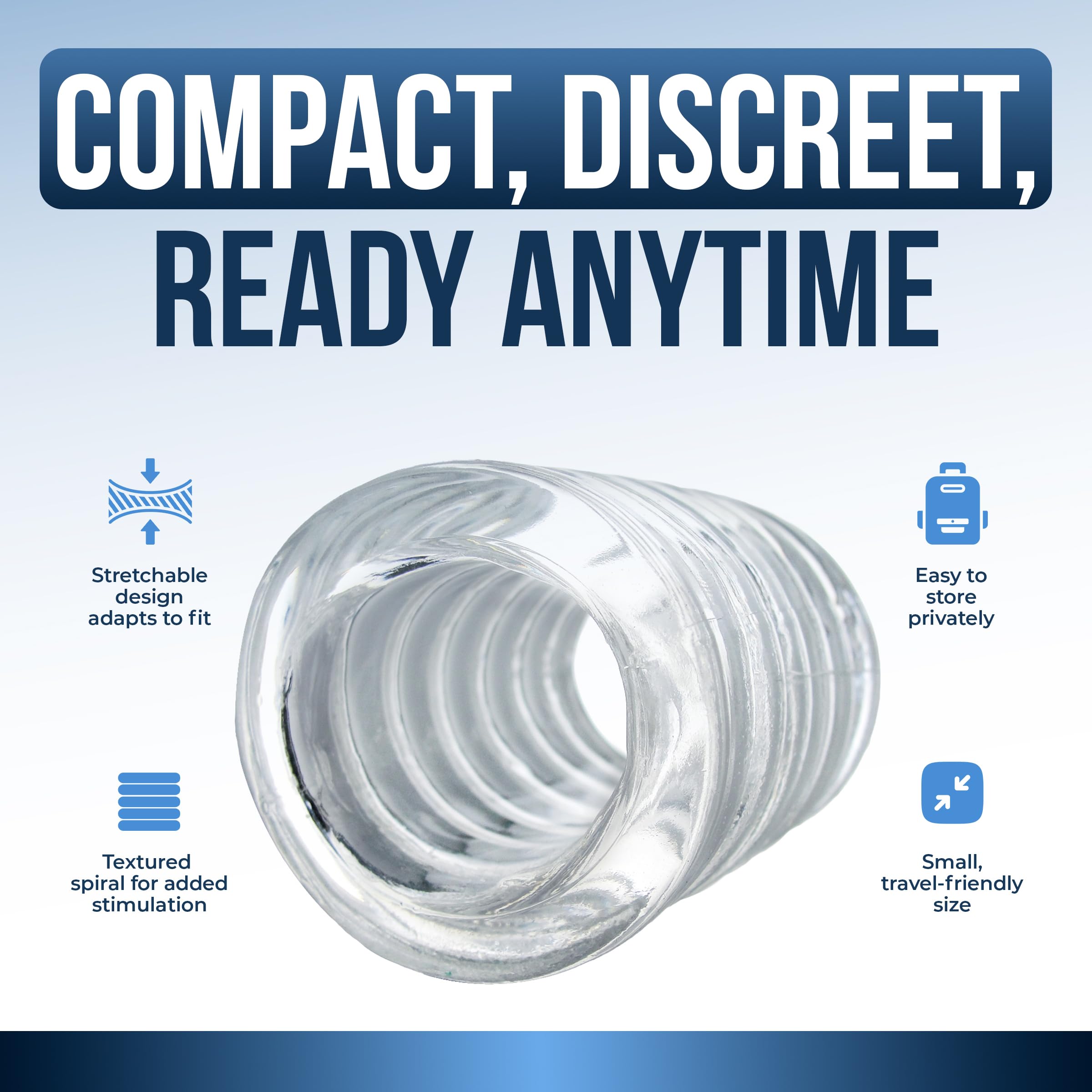 Clear Spiral Ball Stretcher by Trinity Vibes – Soft TPE Scrotum Stretcher