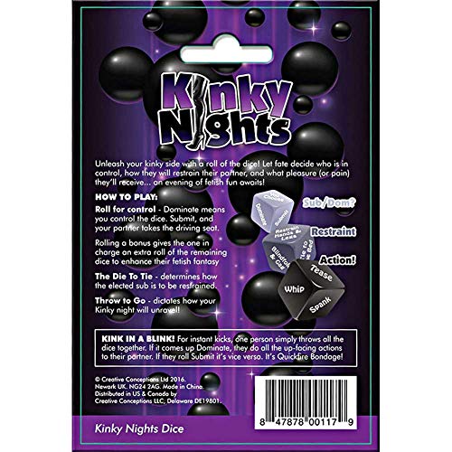 Creative Conceptions Kinky Night Adults Dice Game – Erotic Dare Dice for Couples Date Night