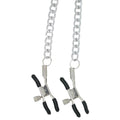 Dark Amour Adjustable Nipple Clamps – Silver/Black with Chain