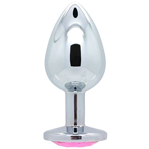 Dark Amour Small Red Bejeweled Anal Plug – Hypoallergenic Metal Butt Plug with Clear Gem