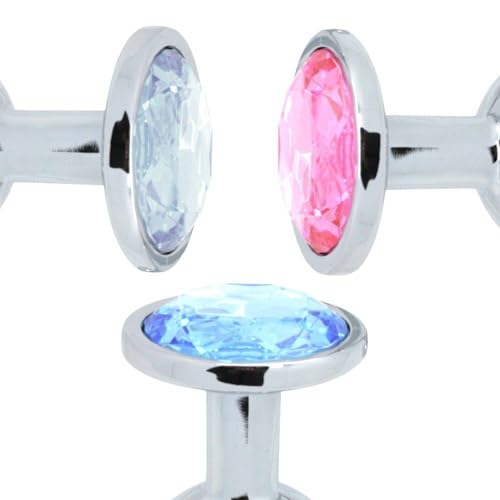 Dark Amour Small Red Bejeweled Anal Plug – Hypoallergenic Metal Butt Plug with Clear Gem